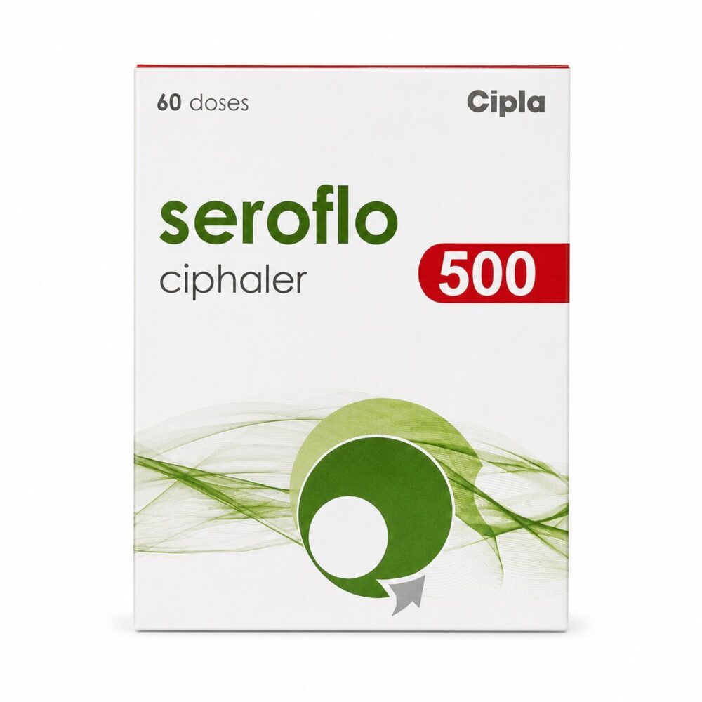 Seroflo 500/50 mcg Multihaler (fluticasone propionate/salmeterol) 2 Seroflo 500/50 mcg Multihaler (fluticasone propionate/salmeterol) front box