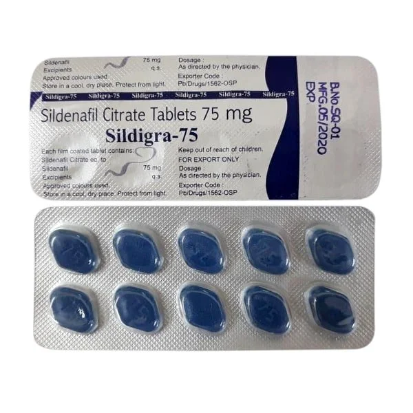 Sildigra 75 mg (Sildenafil Citrate) 1 Sildigra 75mg - Authentic Sildenafil Citrate Tablets for Erectile Health.