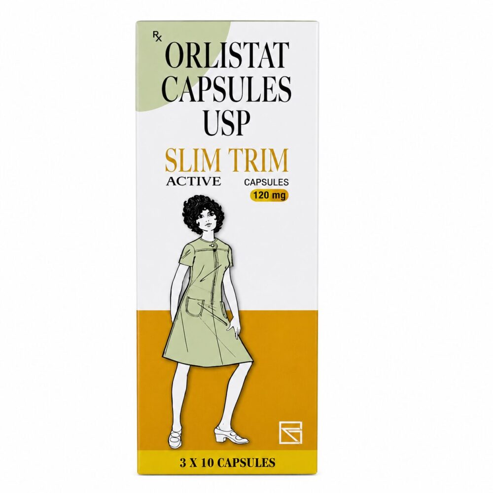 Slim Trim Active 120 mg (Orlistat) 2 Slim Trim Active 120 mg (Orlistat) front box