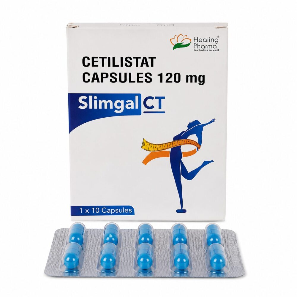 Slimgal CT 120 mg ( Cetilistat) 1 Slimgal CT 120 mg ( Cetilistat) front box with strip