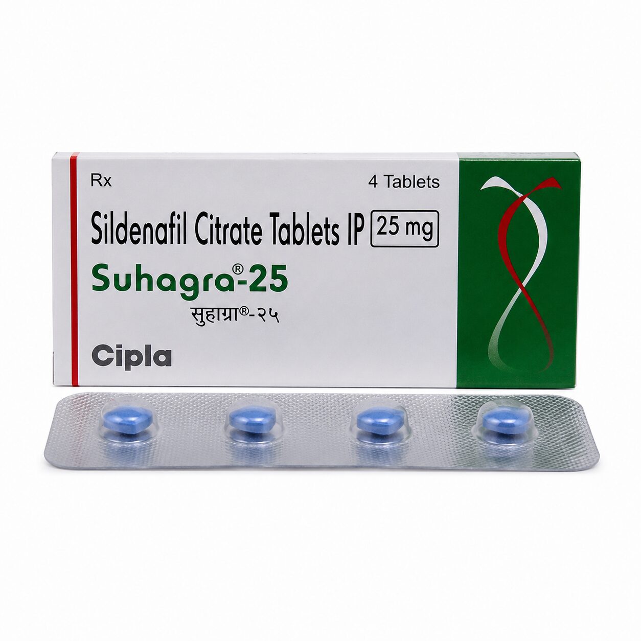 Suhagra 25 mg (Sildenafil Citrate) 1 Suhagra 25 mg (Sildenafil Citrate) front box with strip