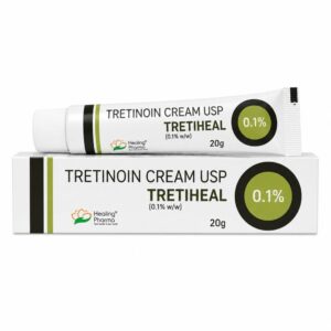 Tretiheal 0.1% Cream (Tretinoin) front box with tube