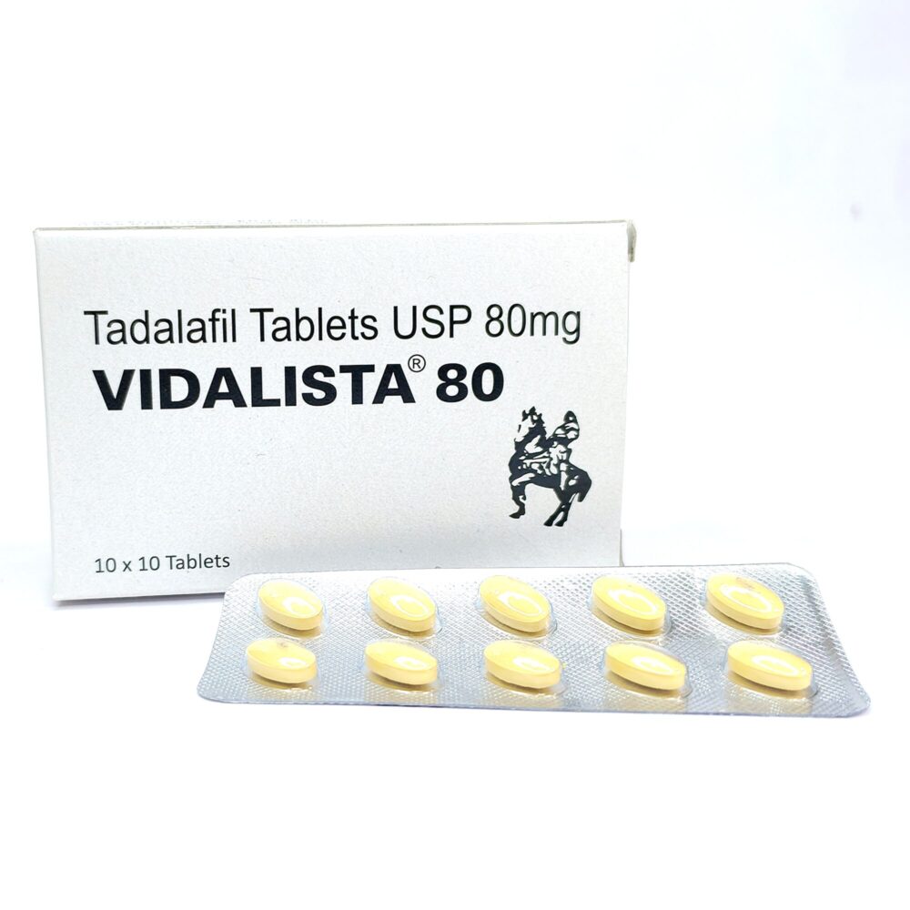 Vidalista 80 mg (Tadalafil Tablets) 1 Vidalista 80 mg - Authentic High-Potency Tadalafil Tablets for Maximum Vascular Support.
