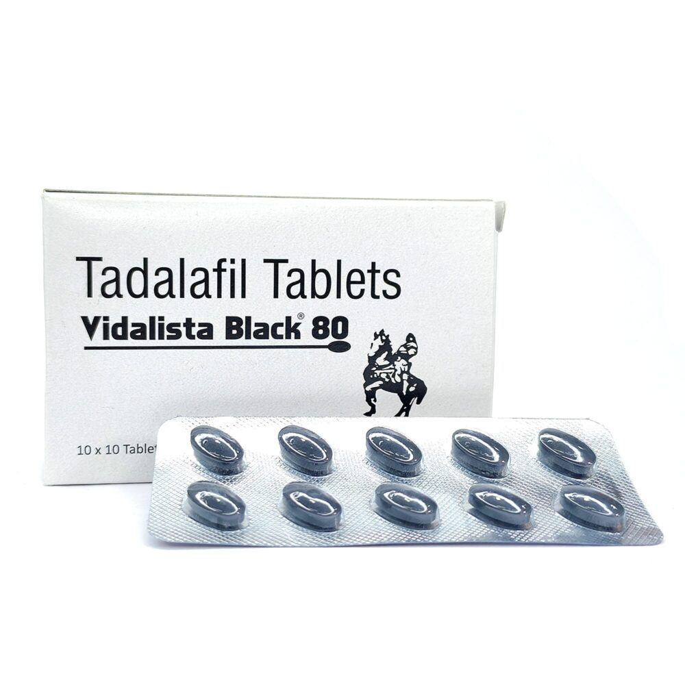 Vidalista 80 mg Black (Tadalafil Tablet) 1 Vidalista 80 mg Black - Authentic High-Potency Tadalafil Tablets for Vascular Support.