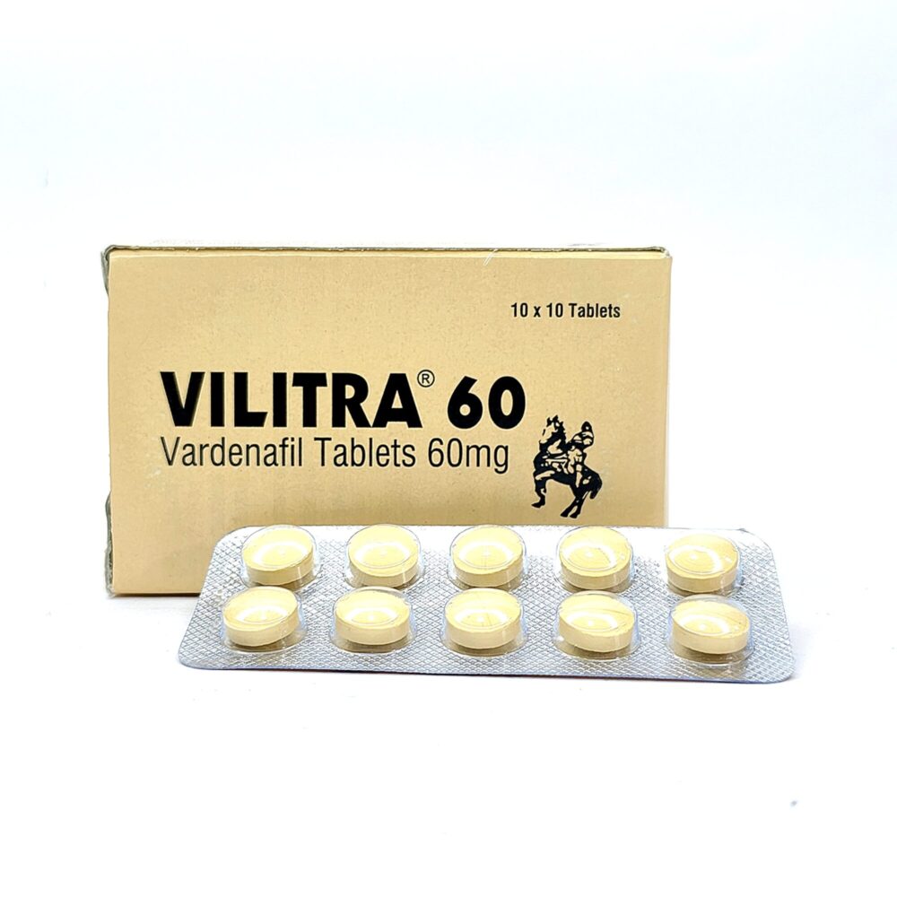 Vilitra 60 mg (Vardenafil Tablets) 1 Vilitra 60 mg - Authentic High-Potency Vardenafil Tablets for Maximum Vascular Support.