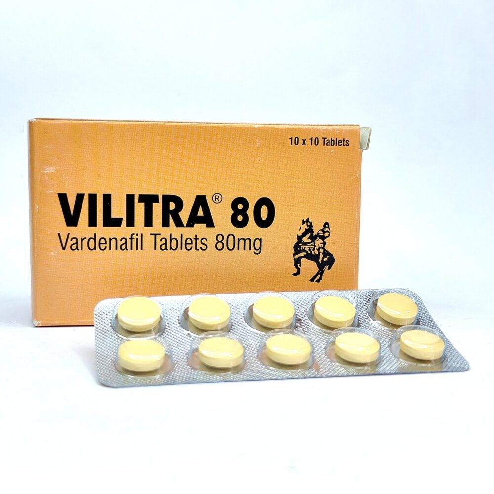 Vilitra 80 mg (Vardenafil Tablets) 1 Vilitra 80 mg - Authentic Ultra-High-Potency Vardenafil Tablets for Maximum Vascular Support.