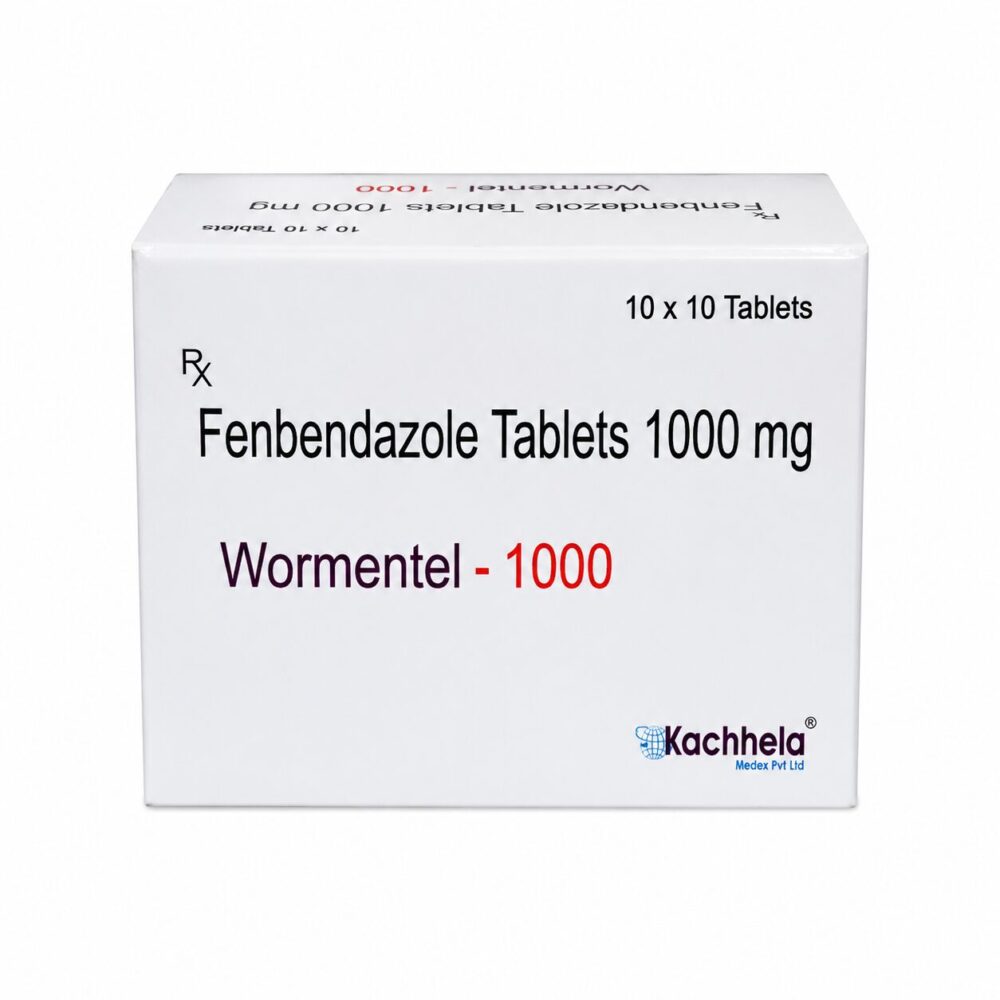 Wormentel 1000 mg Human (Fenbendazole Tablets) 2 Alt Text: Wormental 1000 mg - Authentic Fenbendazole 1000mg Tablets for High-Strength Parasitic Treatment.