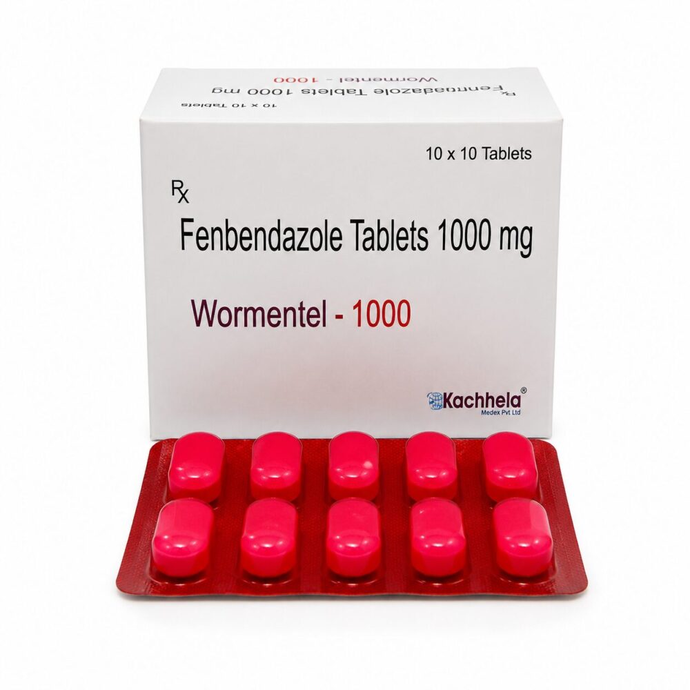 Wormentel 1000 mg Human (Fenbendazole Tablets) 1 Wormentel 1000 mg - Authentic Fenbendazole 1000mg Tablets for High-Strength Parasitic Treatment.