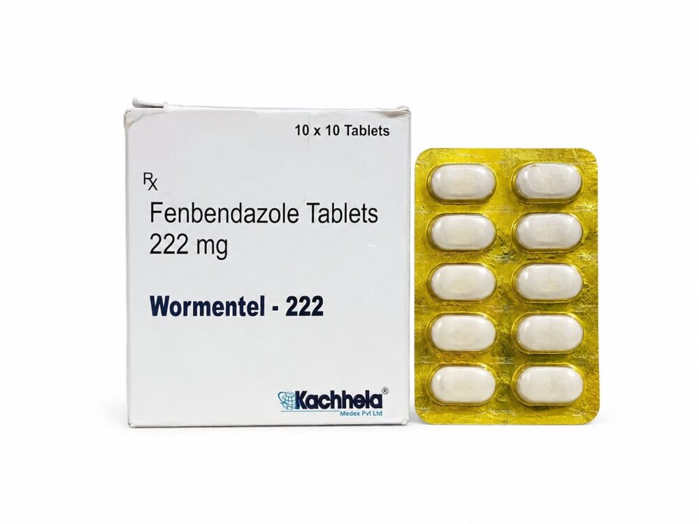 Wormentel 222 mg Human (Fenbendazole Tablets) 3 Wormental 222 mg human - Authentic Fenbendazole Tablets for Human Parasitic Treatment.