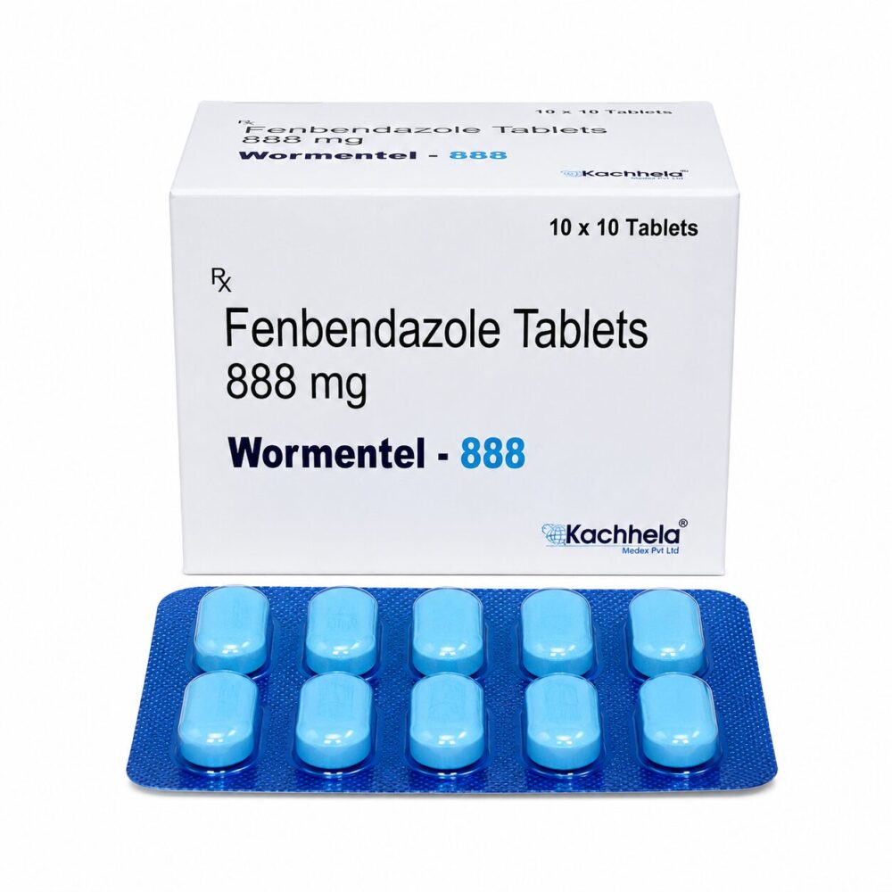 Wormentel 888 mg Human (Fenbendazole Tablets) 1 Wormentel 888 mg - Authentic Fenbendazole 888mg Tablets for Parasitic Treatment.