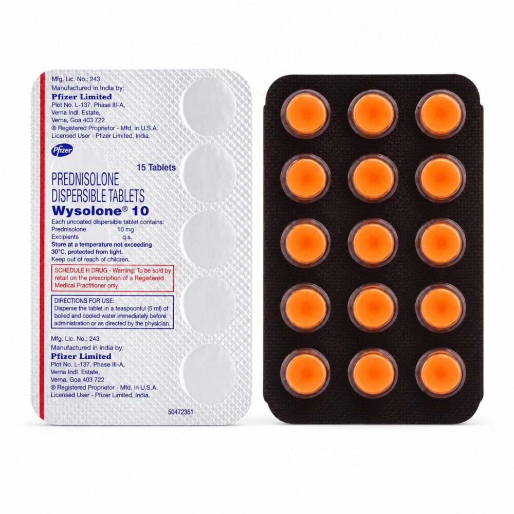 Wysolone 10 mg (Prednisolone) 1 Wysolone 10 mg (Prednisolone) strips