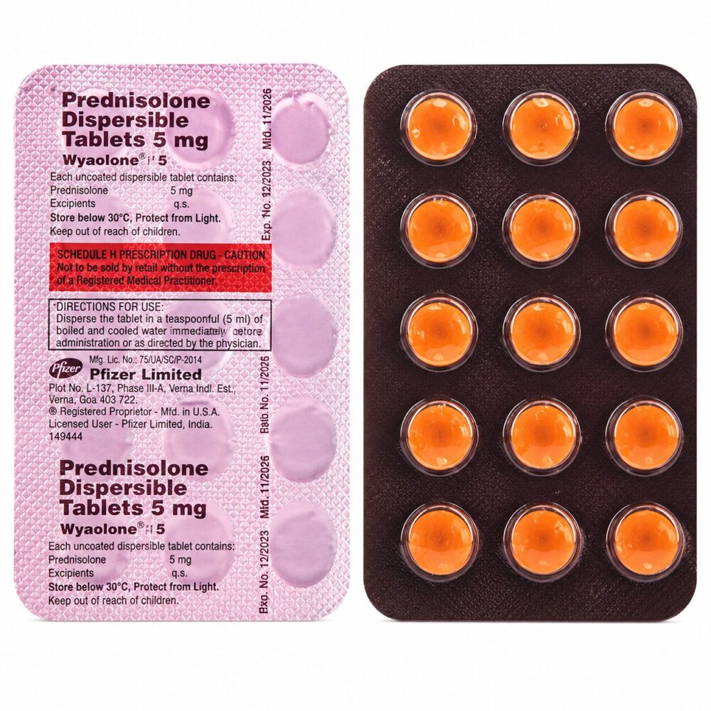 Wysolone 5 mg (Prednisolone) 1 Wysolone 5 mg (Prednisolone) strips