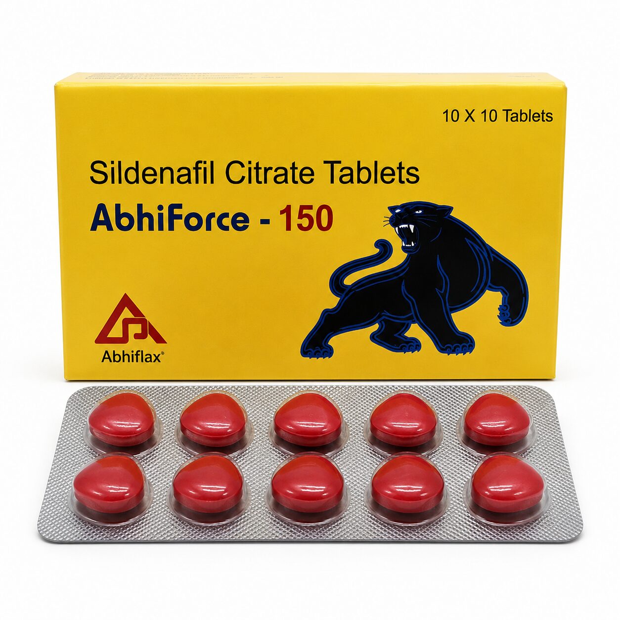 Abhiforce 150 mg (Sildenafil Citrate) 1 Abhiforce 150 mg front box with strip