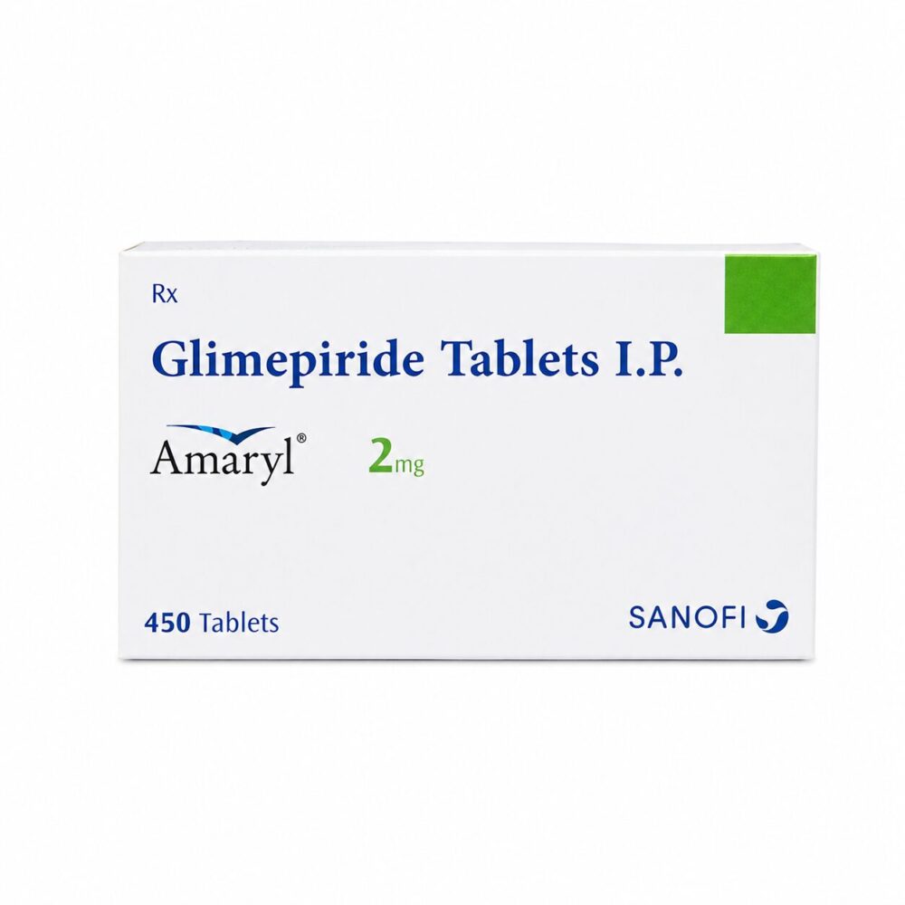 Amaryl 2 mg (Glimepiride Tablet) 2 Amaryl 2 mg Tablet (Glimepiride) front box