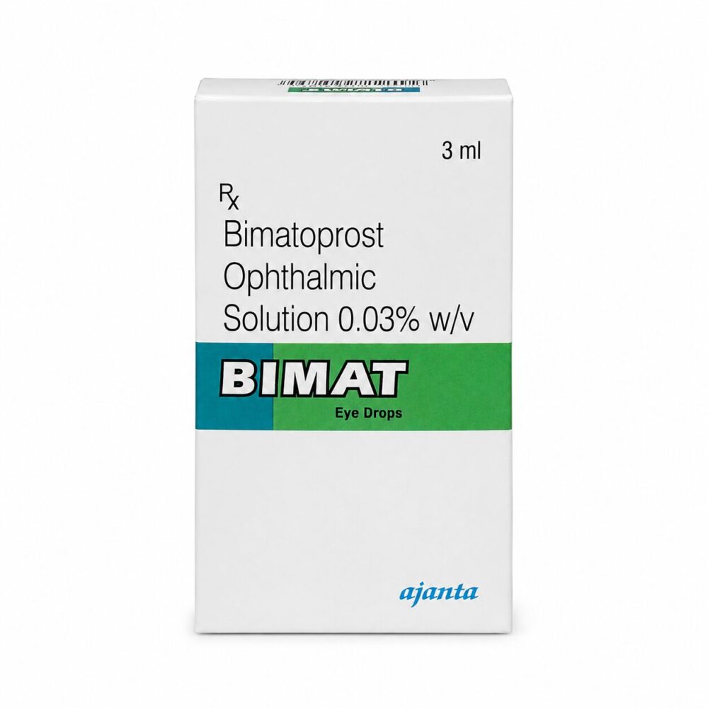 Bimat 0.03% Eye Drops (Bimatoprost Ophthalmic Solution) 2 Bimat 0.03% Eye Drops (Bimatoprost Ophthalmic Solution) front box