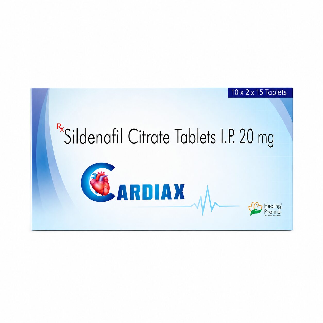 Cardiax 20 mg (Sildenafil Citrate) 1 Cardiax 20 mg front box
