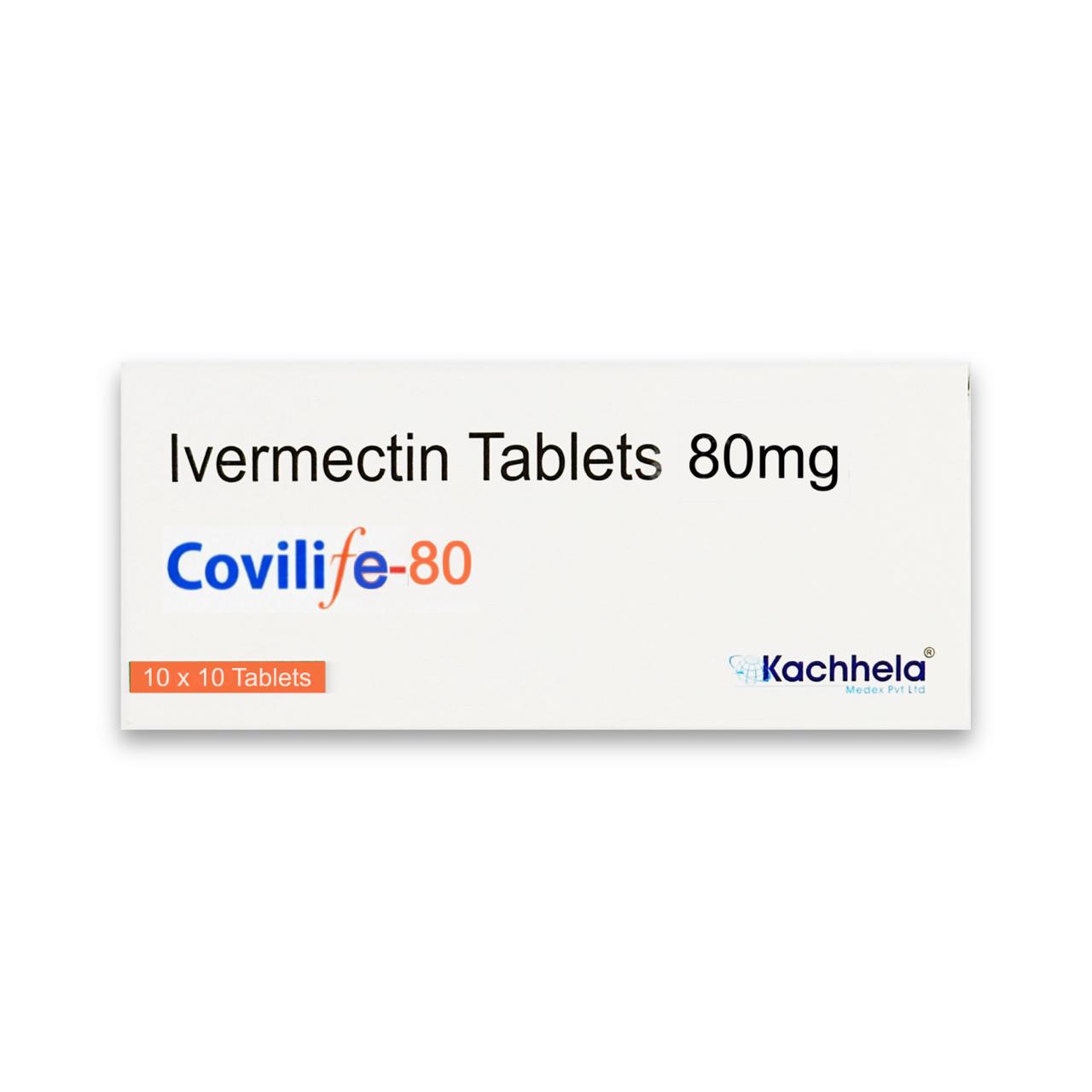 Covilife 80 mg (Ivermectin Tablets) 1 Covilife 80 mg front box