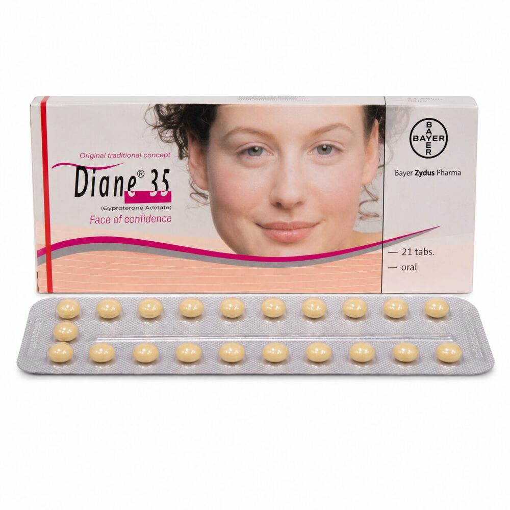 Diane 35 (Cyproterone/Ethinyl Estradiol) 1 Diane 35 (Cyproterone/Ethinyl Estradiol) front box with strip