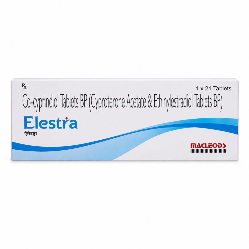 Elestra Tablet (Cyproterone/Ethinyl Estradiol) 2 Elestra (Cyproterone/Ethinyl Estradiol) front box