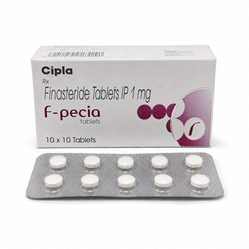 F-Pecia 1 mg (Finasteride) 1 F-Pecia 1 mg (Finasteride) front box with strip
