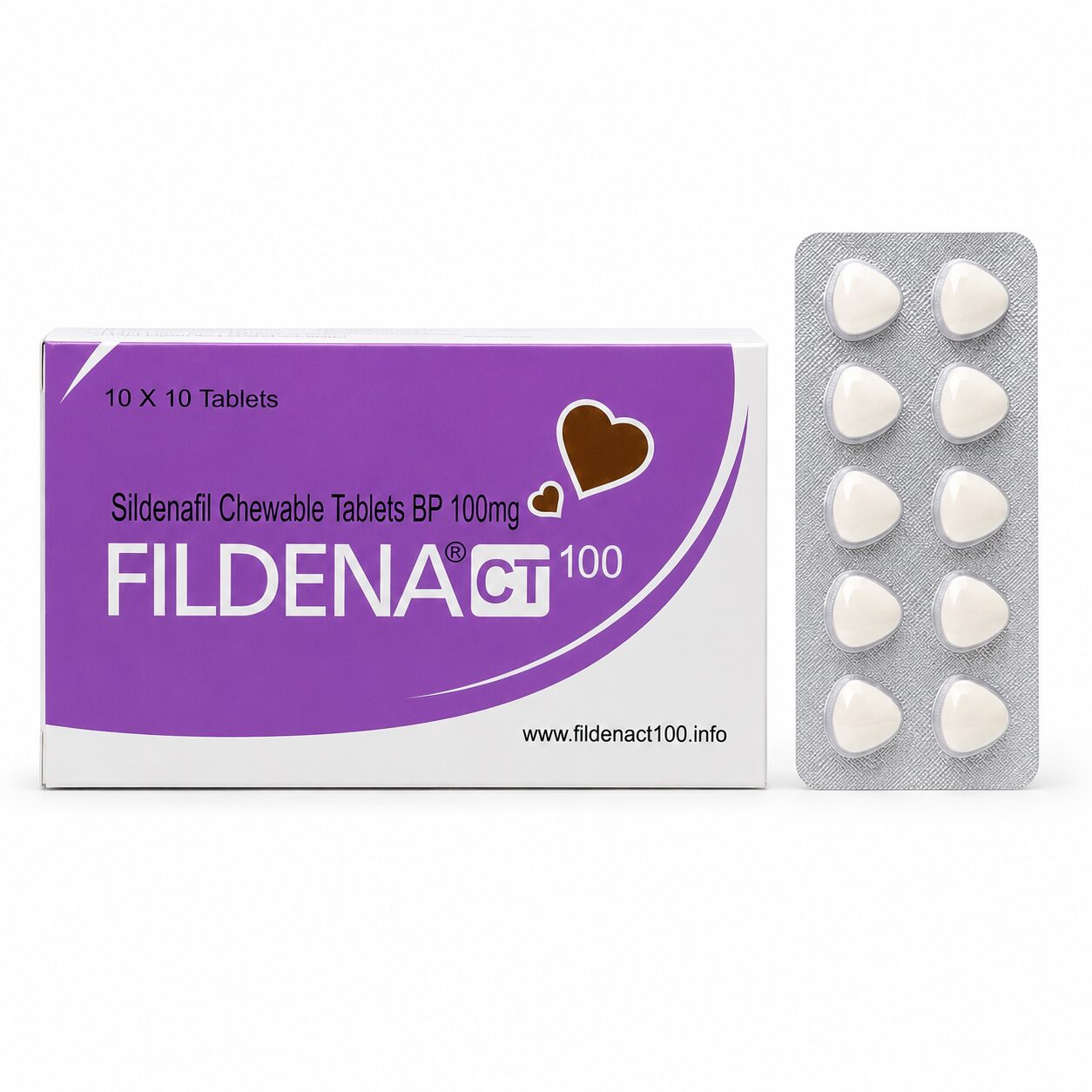 Fildena CT 100 mg (Sildenafil Citrate Chewable) 3 Fildena CT 100 mg Chewable Sildenafil Citrate Tablet