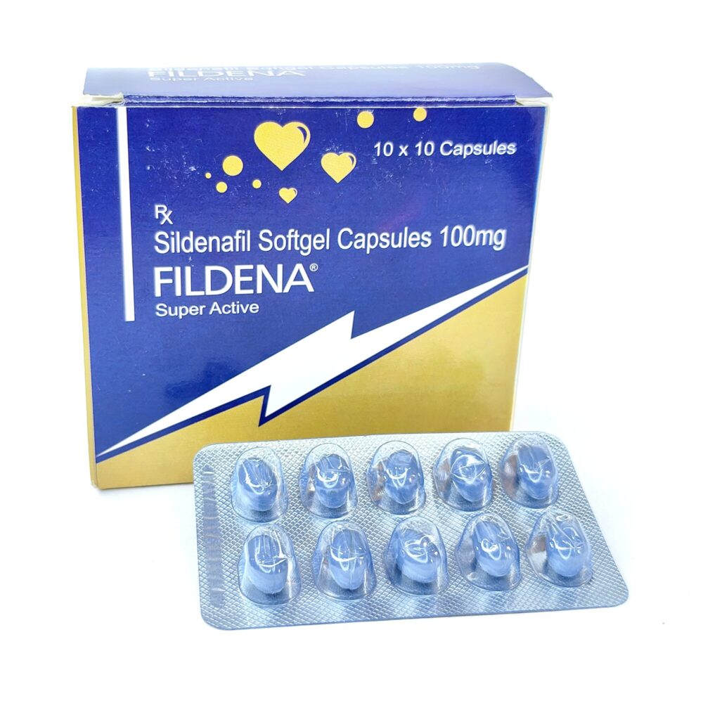 Fildena Super Active 100 mg (Sildenafil Citrate Soft Gel Capsules) 1 Fildena Super Active 100 mg - Authentic Sildenafil Citrate Soft Gel Capsules.