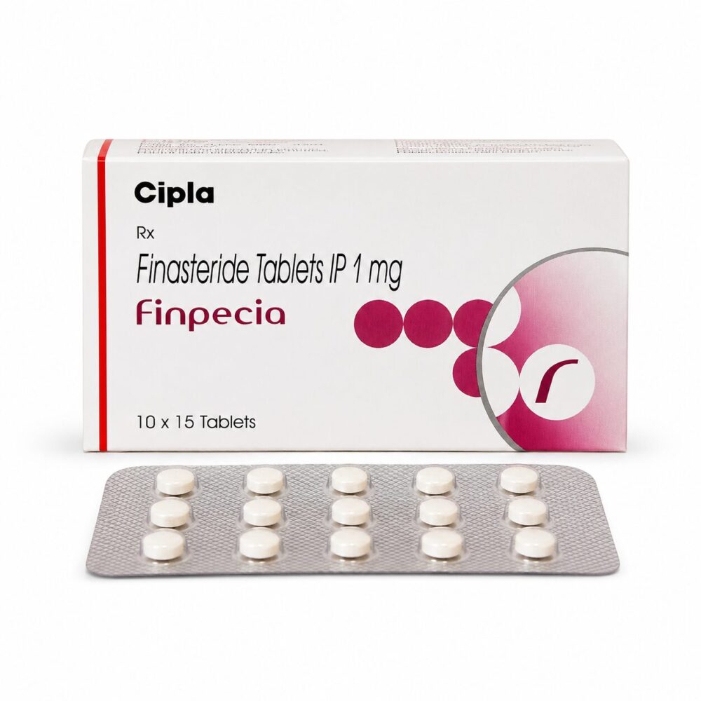 Finpecia 1 mg (Finasteride ) 1 Finpecia 1 mg (Finasteride ) front box with strip