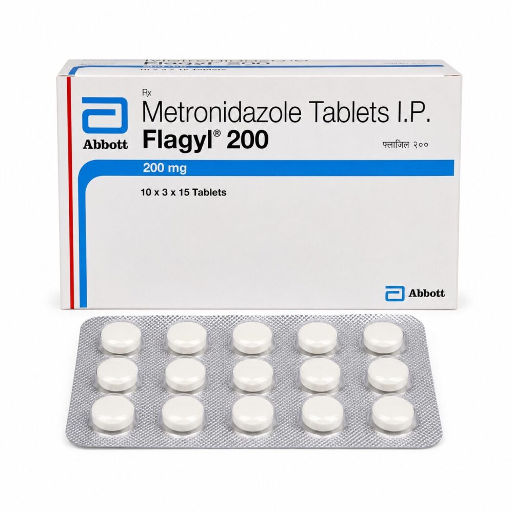 Flagyl 200 mg (Metronidazole) 1 Flagyl 200 mg (metronidazole)front box with strip