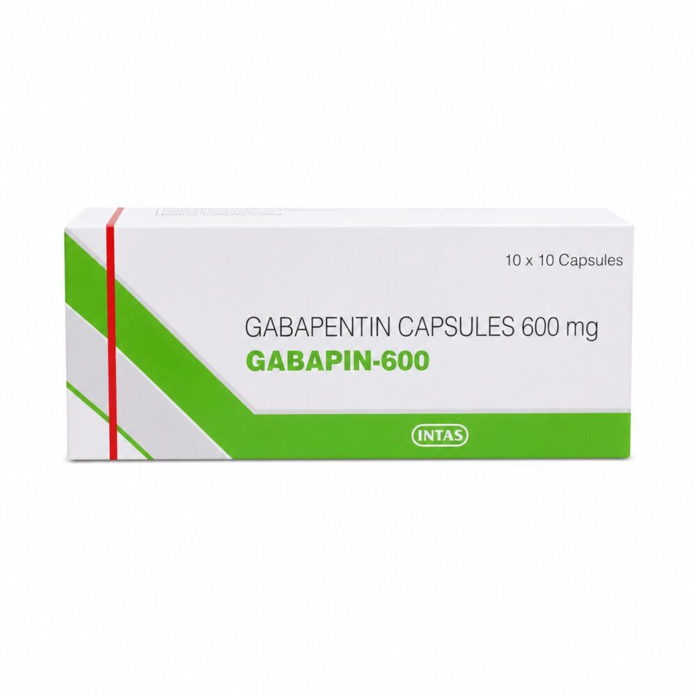 Gabapin 600 mg Capsule (Gabapentin) 1 Gabapin 600 mg Capsule (Gabapentin) front box
