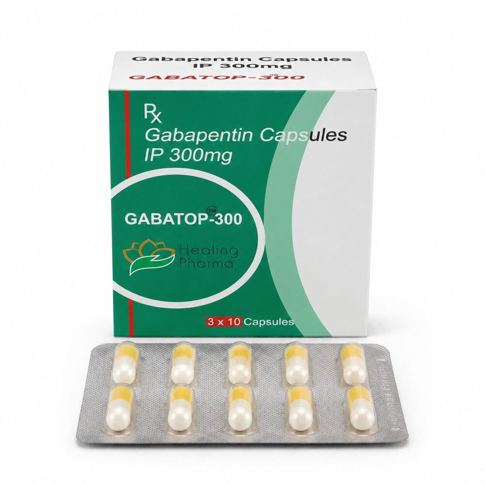 Gabatop 300 mg Capsule (Gabapentin) 1 Gabatop 300 mg Capsule (Gabapentin) front box with strip