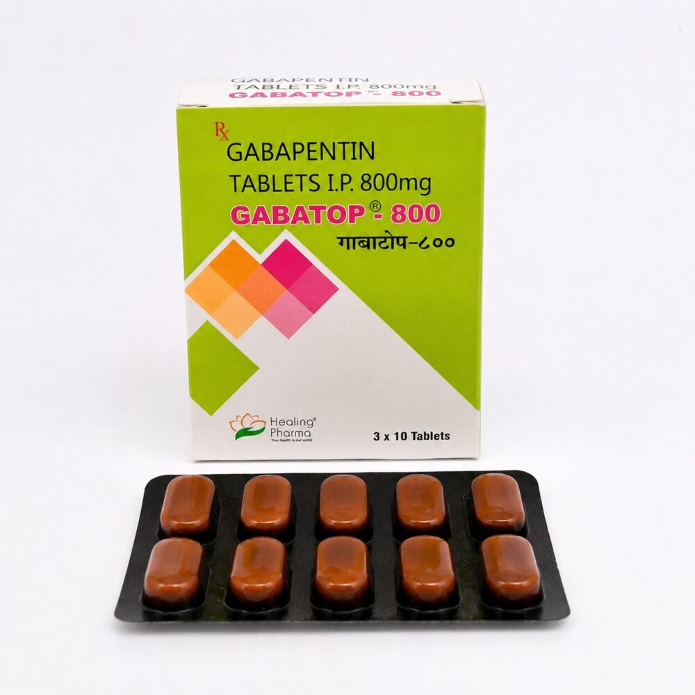 Gabatop 800 mg Tablet (Gabapentin) 1 Gabatop 800 mg Tablet (Gabapentin) front box with strip