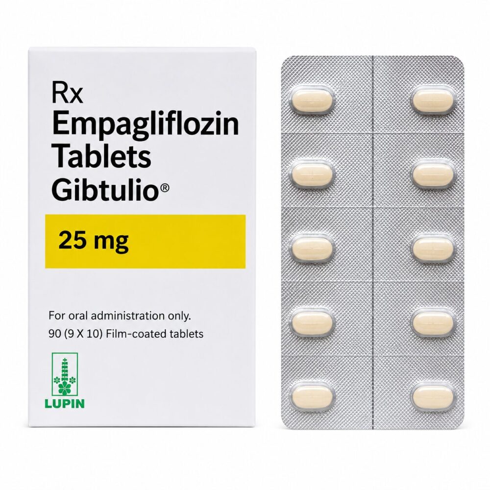 Gibtulio 25 mg (Empagliflozin) 2 Gibtulio 25mg (Empagliflozin) front box with vertical strip