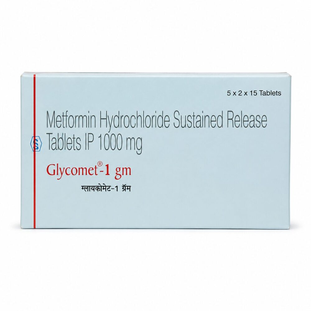 Glycomet 1000 mg (Metformin) 1 Glycomet 1000 mg (Metformin) front box