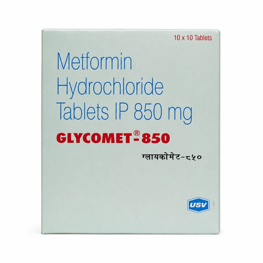 Glycomet 850 mg (Metformin) 1 Glycomet 850 mg (Metformin) front box
