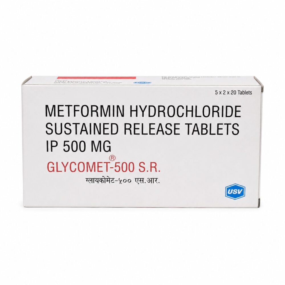 Glycomet SR 500 mg (Metformin) 1 Glycomet SR 500 mg (Metformin) front box