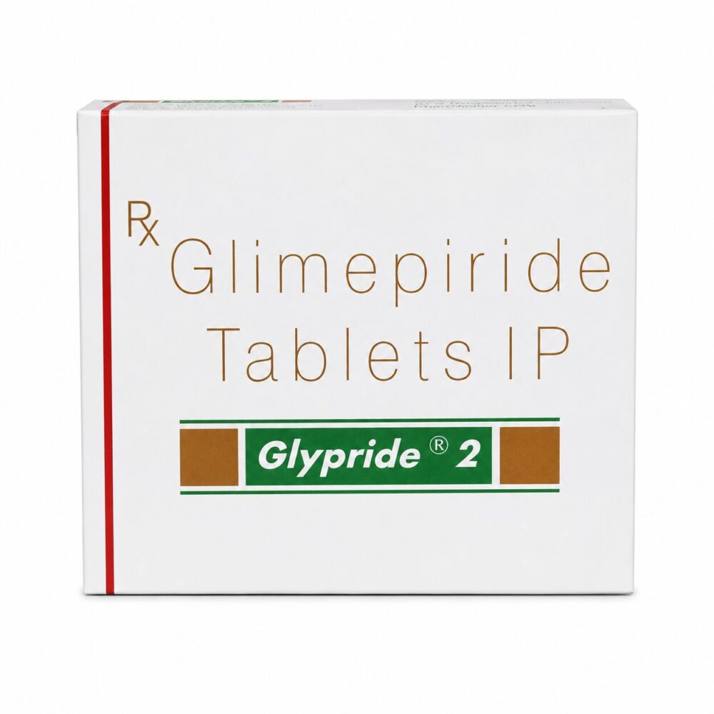 Glypride 2 mg (Glimepiride) 2 Glypride 2 mg (Glimepiride) front box