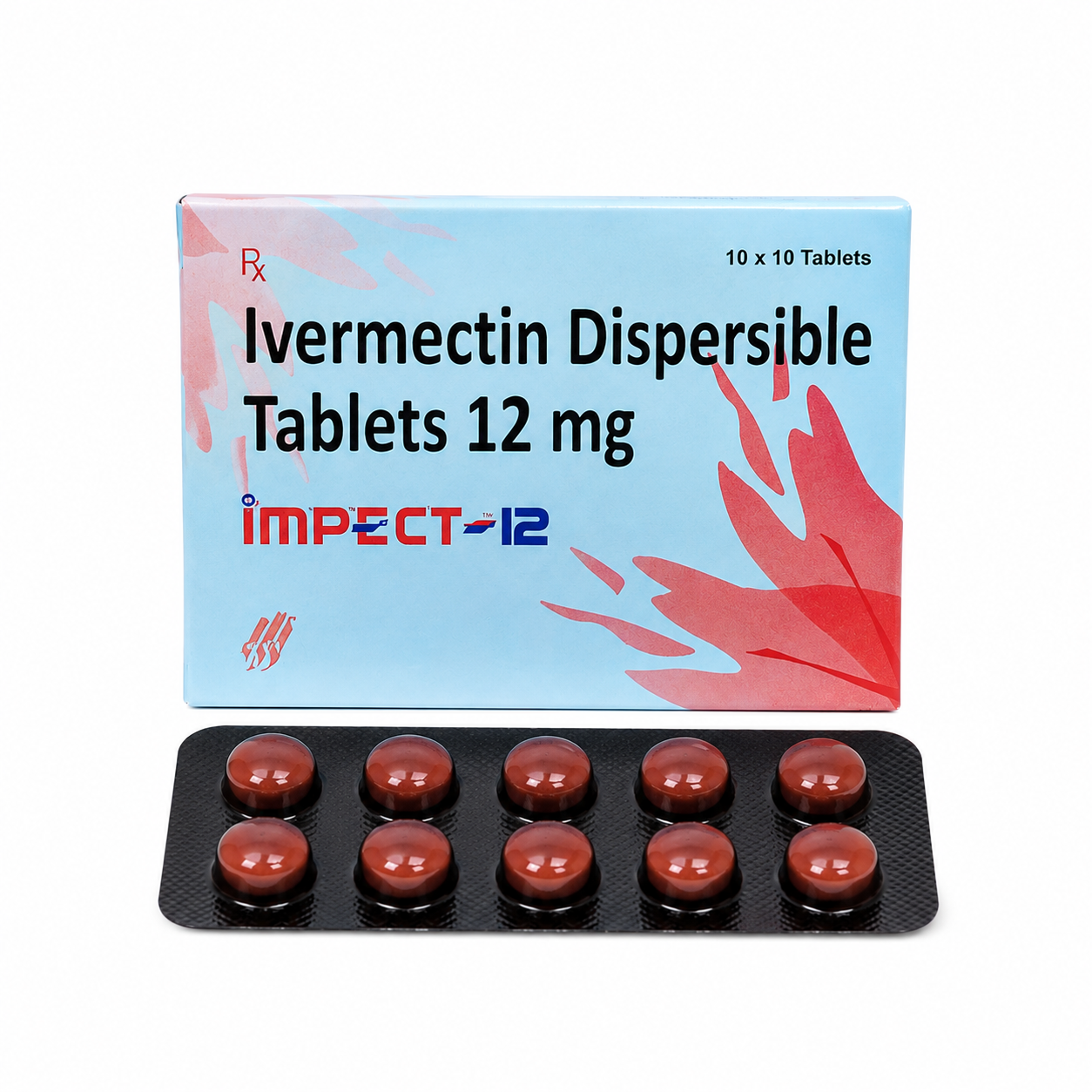 Impect 12 mg (Ivermectin Tablets) 2 Impect 12 mg front box with strip