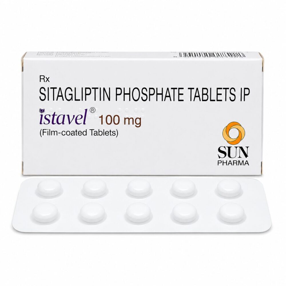 Istavel 25 mg (Sitagliptin) 1 Istavel 25 mg (Sitagliptin) front box with strip