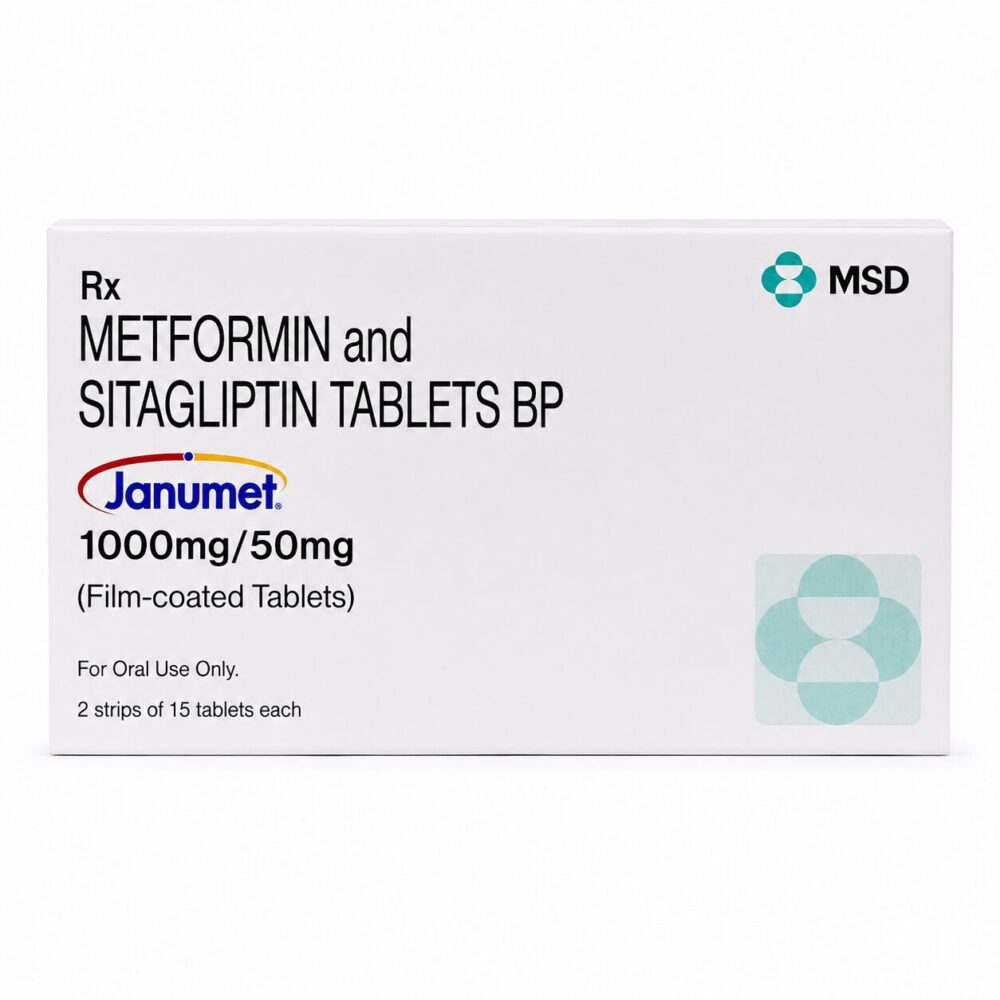 Janumet 50/1000 mg (Sitagliptin / Metformin) 2 Janumet 50/ 1000 mg (Sitagliptin / Metformin) front box