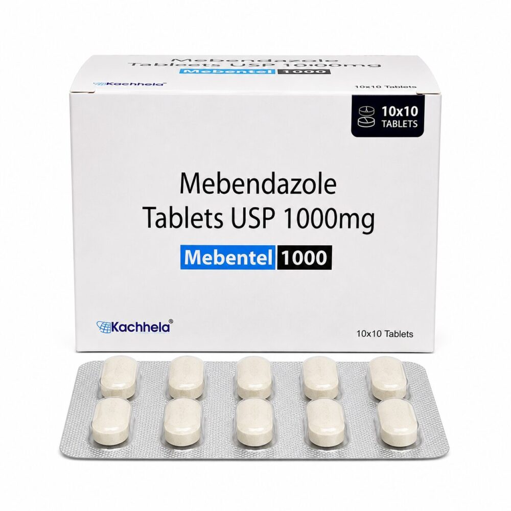 Mebentel 1000 mg (Mebendazole) 1 Mebentel 1000 mg - Authentic High-Dose Mebendazole Tablets for Parasitic Worm Treatment.