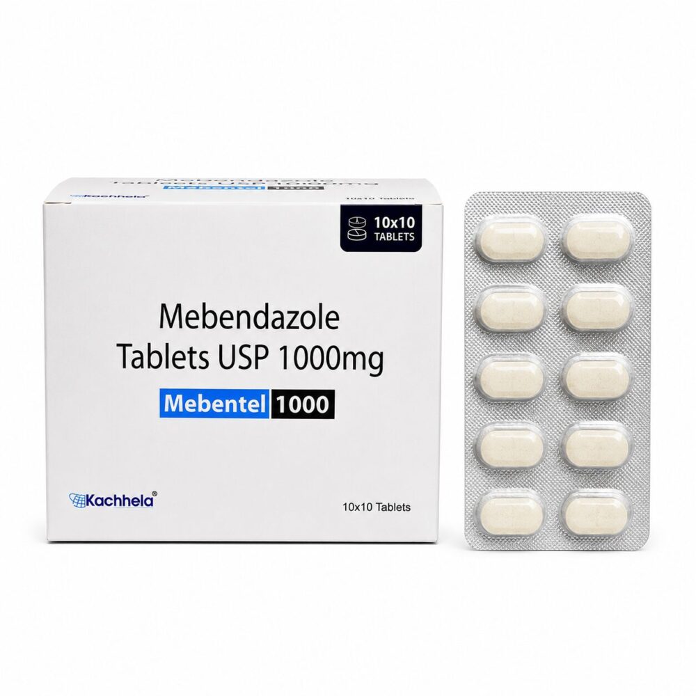 Mebentel 1000 mg (Mebendazole) 3 Mebentel 1000mg - Authentic High-Dose Mebendazole Tablets for Parasitic Worm Treatment.