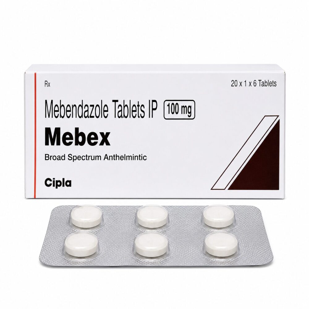 Mebex 100 mg (Mebendazole) 1 Mebex 100 mg - Authentic Mebendazole Tablets for Intestinal Worm Treatment.