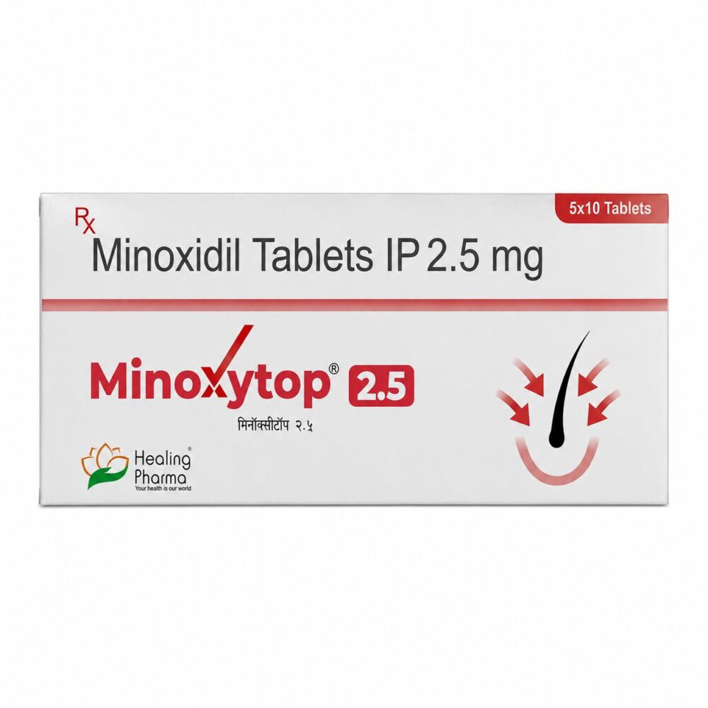 Minoxytop 2.5 mg (Minoxidil) 2 Minoxytop 2.5mg (Minoxidil) front box