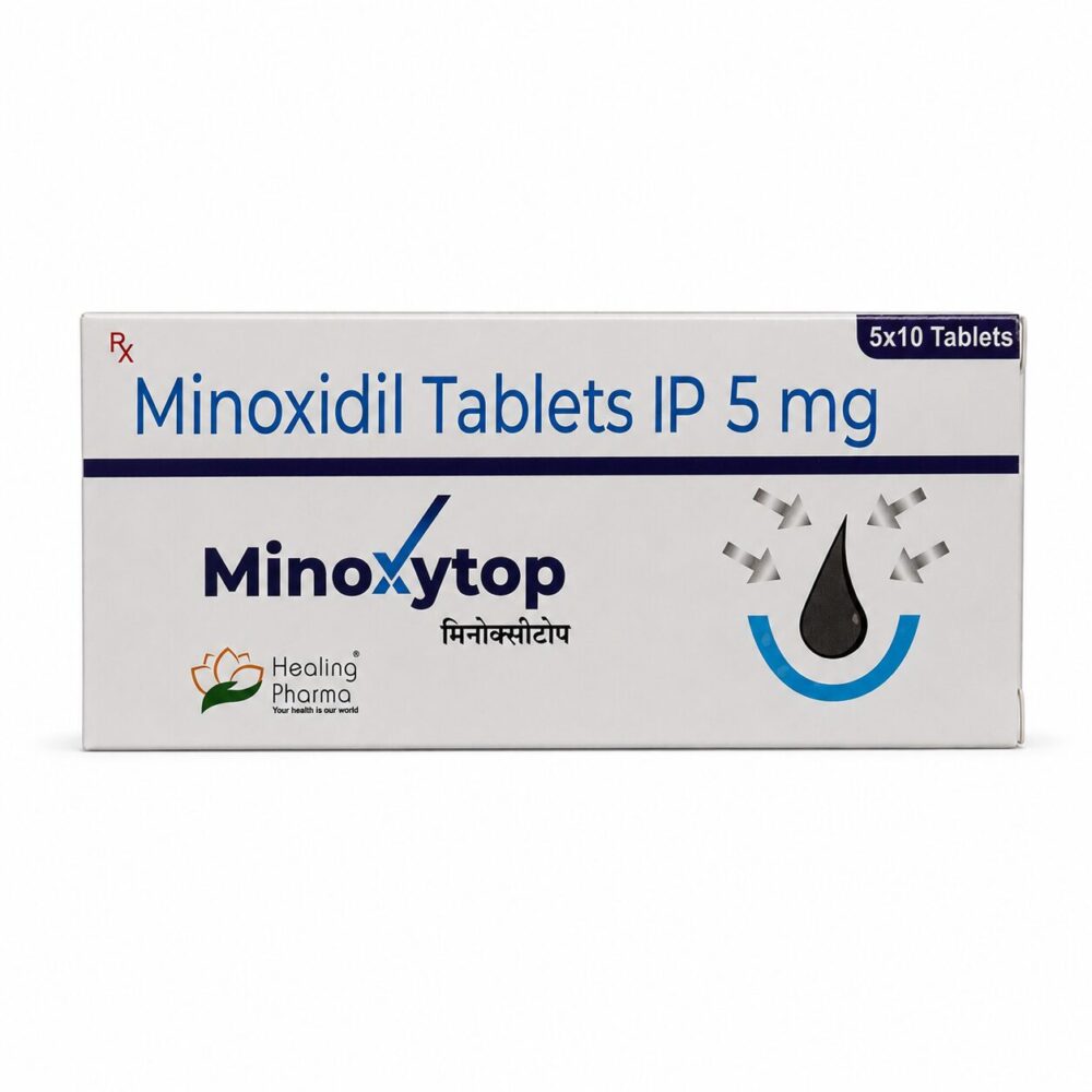 Minoxytop 5 mg (Minoxidil) 2 Minoxytop 5mg (Minoxidil) front box with strip front box