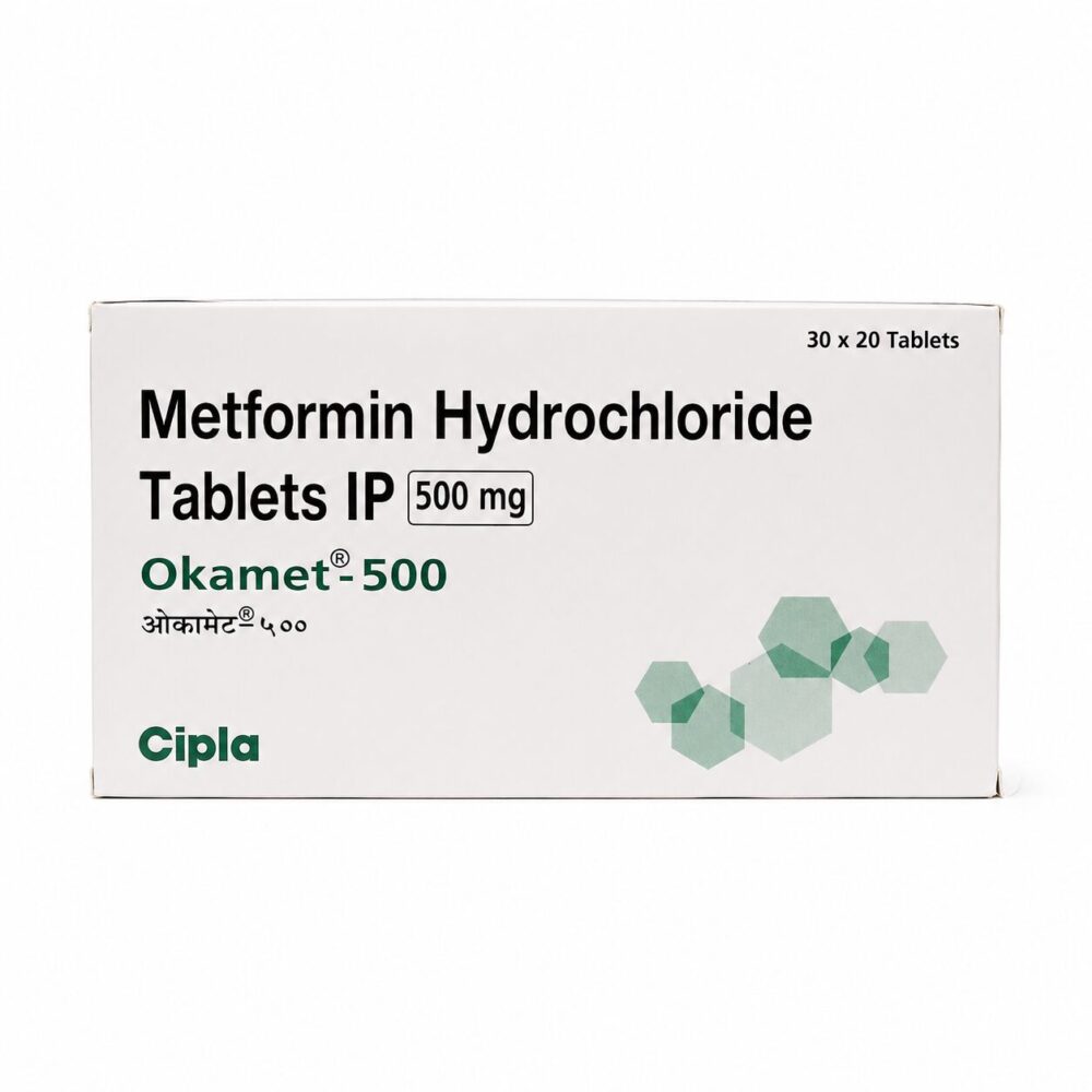 Okamet 500 mg (Metformin) 1 Okamet 500 mg (Metformin) front box