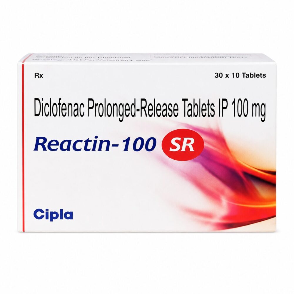 Reactin SR 100 mg (Diclofenac) 1 Reactin SR 100 mg (Diclofenac) front box