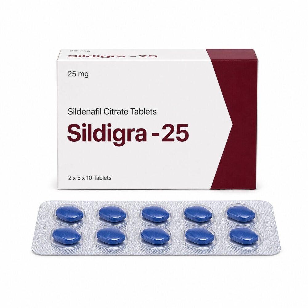 Sildigra 25 mg (Sildenafil Citrate) 1 Sildigra 25mg - Authentic Sildenafil Citrate Tablets for Erectile Health.
