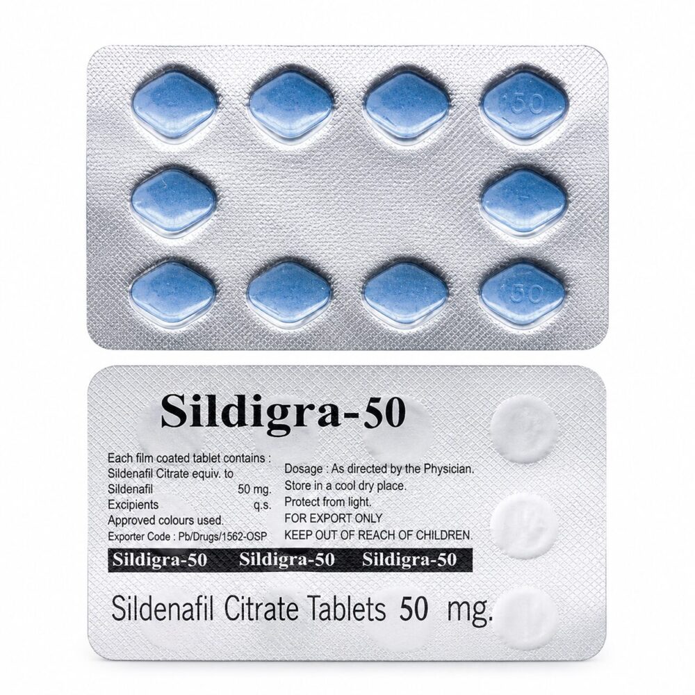 Sildigra 50 mg (Sildenafil Citrate) 3 Sildigra 50 mg - Authentic Sildenafil Citrate Tablets for Erectile Health.