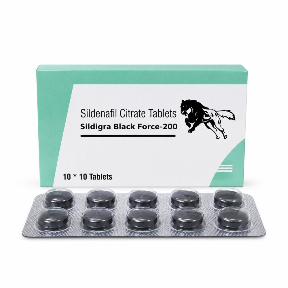 Sildigra Black Force 200 mg (Sildenafil Citrate Tablets) 1 Sildigra Black Force 200 mg - Authentic High-Potency Sildenafil Citrate Tablets.