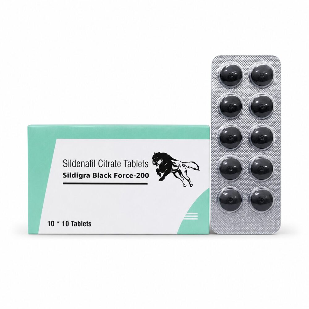 Sildigra Black Force 200 mg (Sildenafil Citrate Tablets) 3 Sildigra Black Force 200 mg - Authentic High-Potency Sildenafil Citrate Tablets.